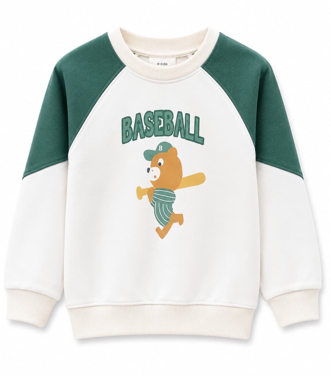 Varsity Patch Sweatshirt, Cream, Boys Collection apparel by Haram Textile