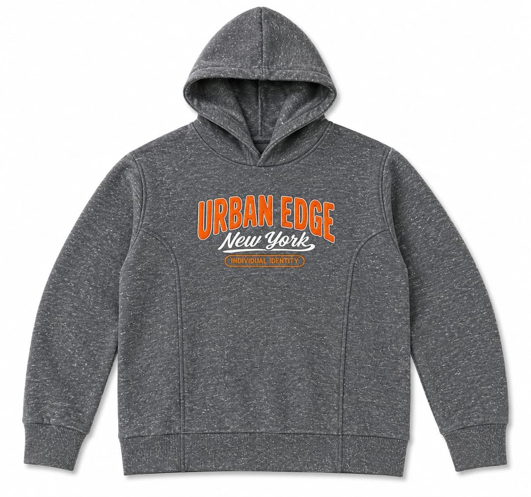 Graphic Pullover Hoodie - Heather Grey, Men's Collection apparel by Haram Textile