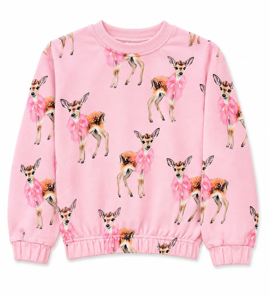 Allover Print Sweatshirt, Pink, Girls Collection apparel by Haram Textile