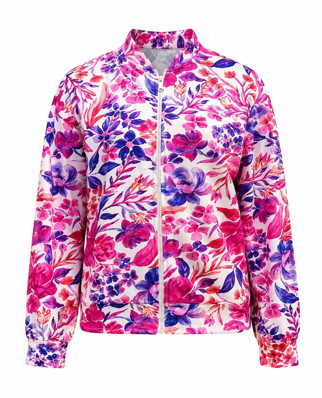 Floral Bomber Jacket, Pink & Purple, Ladies Collection apparel by Haram Textile