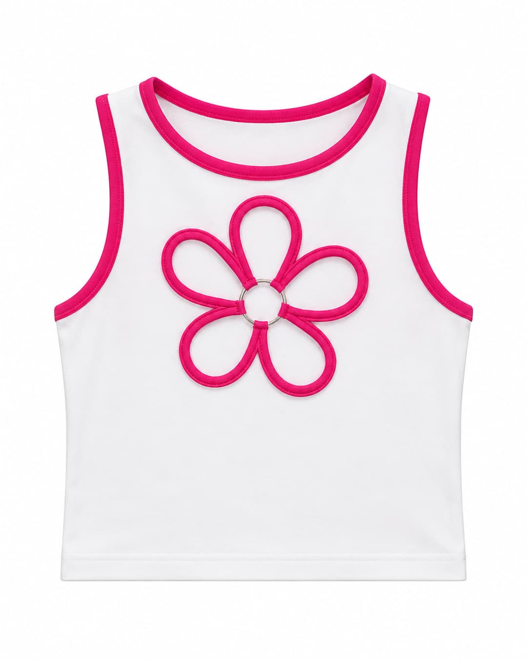 Cutout Tank Top, White, Ladies Collection apparel by Haram Textile