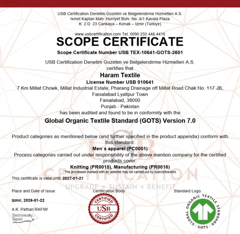 GOTS — Global Organic Textile Standard certification badge